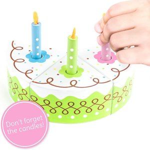 Imagination Generation Wood Happy Birthday Cake Set
